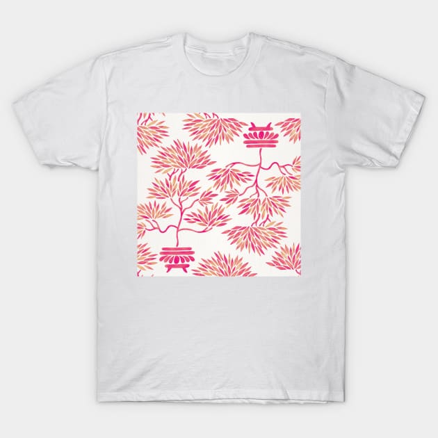 Pink Bonsai T-Shirt by CatCoq